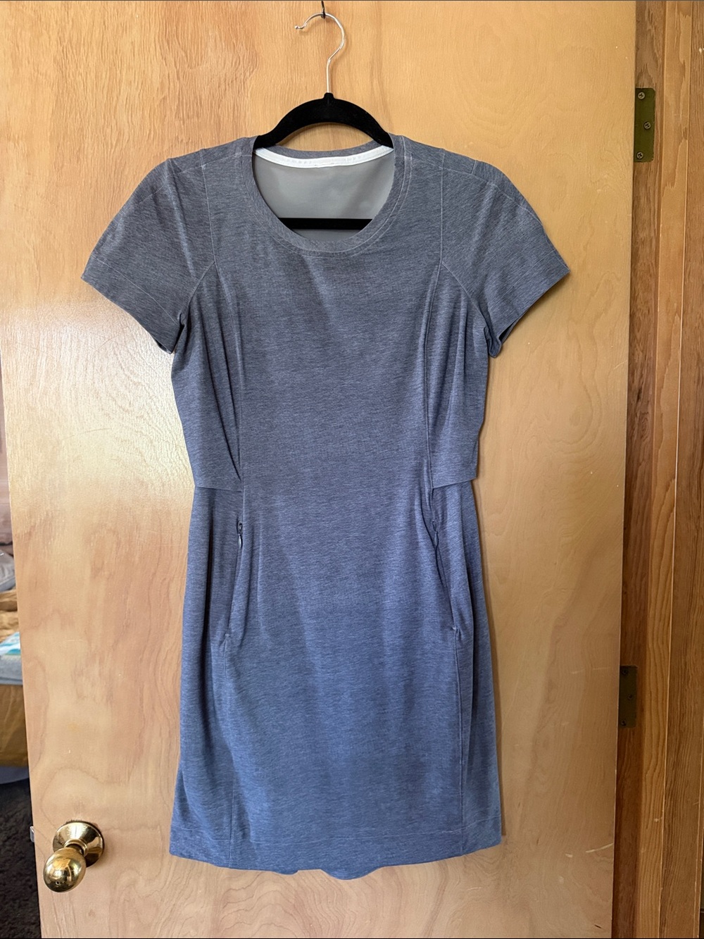 lululemon athletica Heather Gray Short-Sleeve Mini Dress